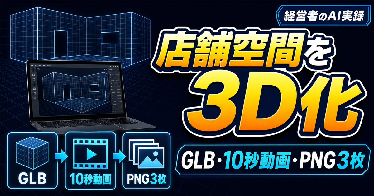 CodexとBlenderで店舗空間を3D化した実録｜GLB・10秒動画・PNG3枚を出力