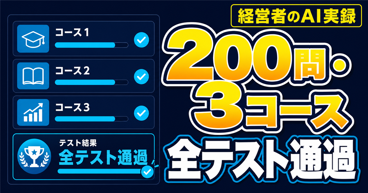 AIとCodexで専門知識クイズ200問・3コースを作った実録｜全テスト通過まで